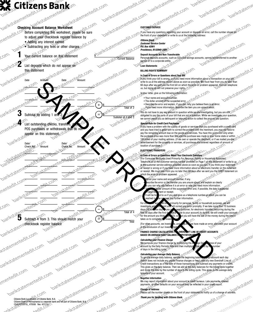 Citizens Bank Sample 3